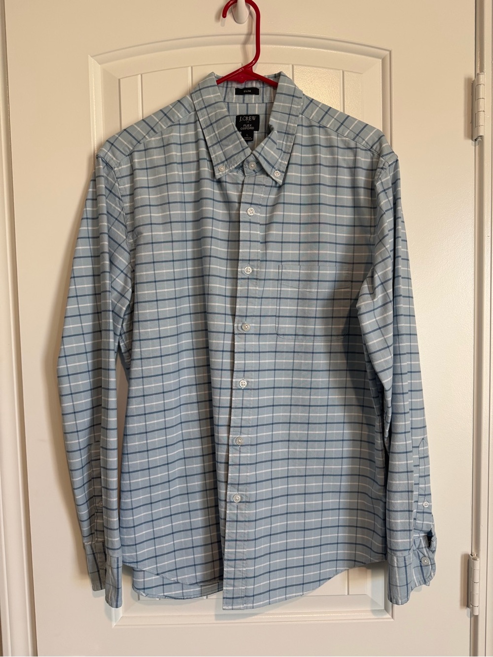 J. Crew Light Blue Plaid Button-Up Dress Shirt
